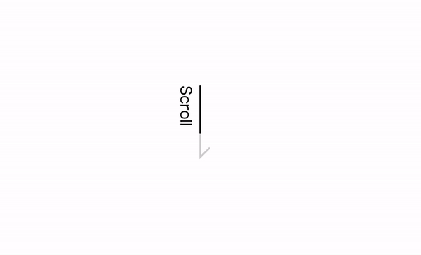 スクロールダウンパーツ（線が動く、テキスト縦書きで左側に配置、下矢印2）